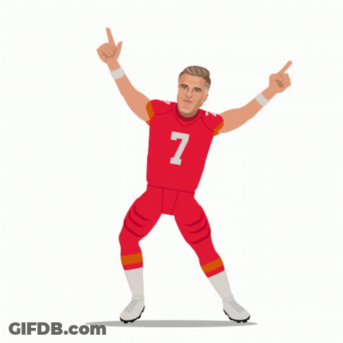 Football Player In Red Jersey Number 7 GIF