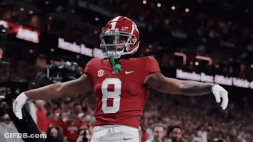 Football Player In Red Jersey Number 8 GIF