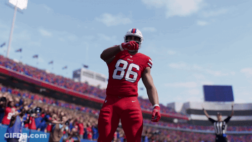 Football Player In Red Jersey Number 86 GIF