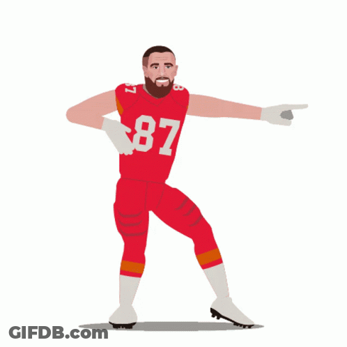 Football Player In Red Jersey Number 87 GIF