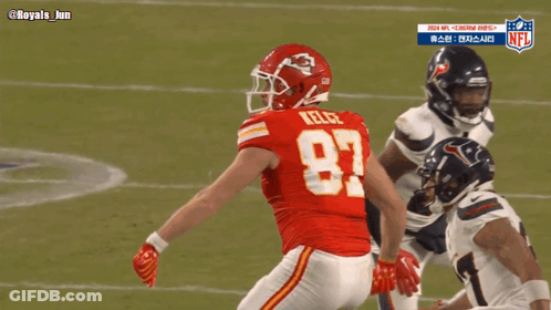Football Player In Red Jersey Number 87 GIF