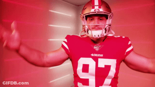 Football Player In Red Jersey Number 92 GIF