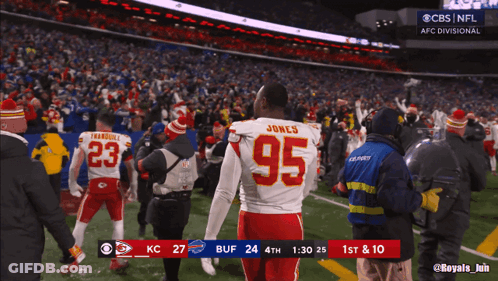 Football Player In Red Jersey Number 95 GIF