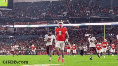 Football Player In Red Jersey Running GIF