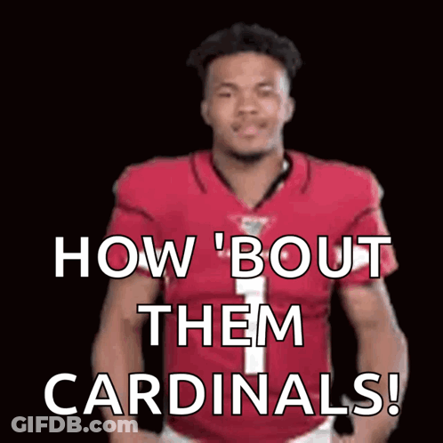 Football Player In Red Jersey Saying How 'Bout Them Cardinals GIF