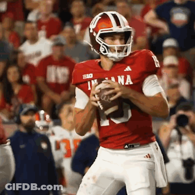 Football Player In Red Jersey Saying Indiana GIF