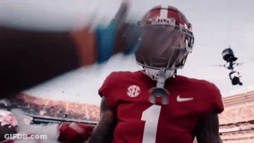 Football Player In Red Jersey With SEC GIF