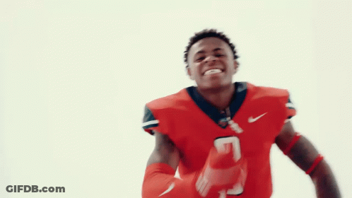 Football Player In Red Nike Jersey Number 7 GIF