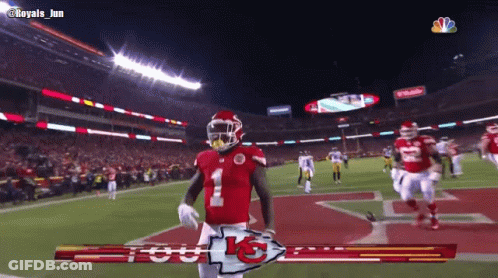 Football Player In Red Uniform Number 1 GIF