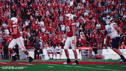 Football Player In Red Uniform Number 10 GIF
