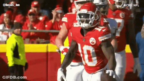 Football Player In Red Uniform Number 10 GIF