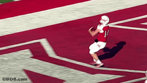 Football Player In Red Uniform Number 14 GIF