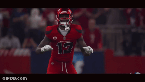 Football Player In Red Uniform Number 19 GIF