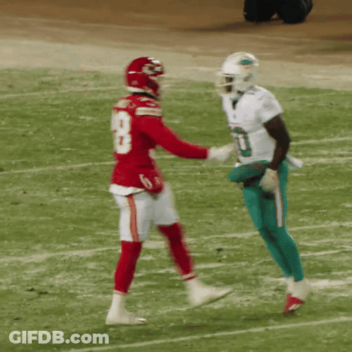 Football Player In Red Uniform Number 8 GIF