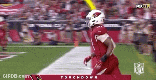 Football Player In Red Uniform Running Down Field GIF