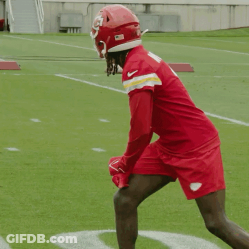 Football Player In Red Uniform Running GIF