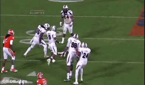 Football Player In Red Uniform Running GIF