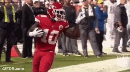 Football Player In Red Uniform Running With Ball GIF