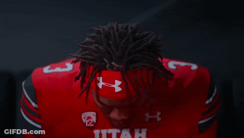 Football Player In Red Utah Jersey GIF
