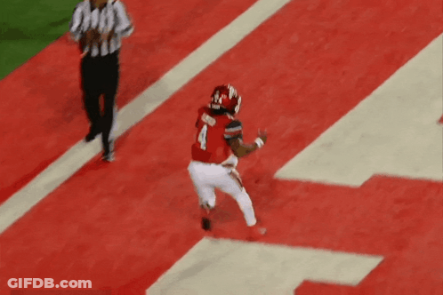 Football Player In Red Utah Jersey GIF