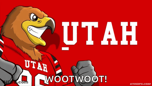 Football Player In Red Utah Jersey Number 2 GIF