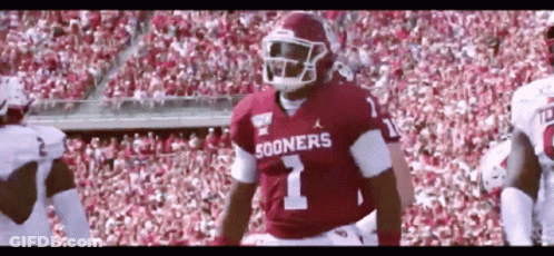 Football Player In Sooners Jersey On Field GIF