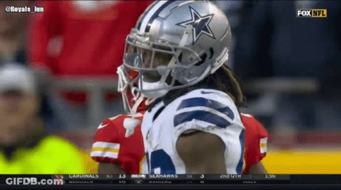 Football Player In Star Helmet On Fox NFL GIF