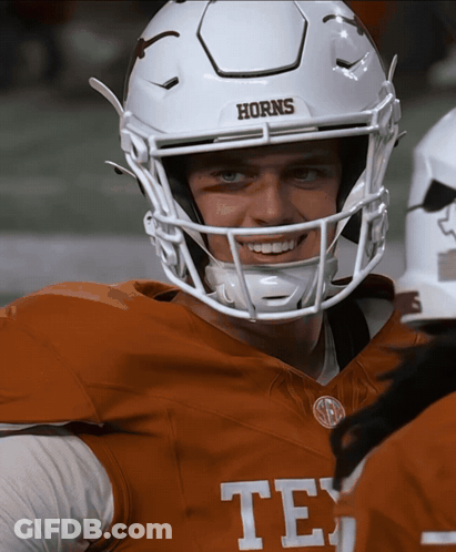 Football Player In Texas 16 Jersey Celebrates GIF