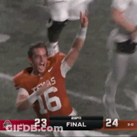 Football Player In Texas 16 Jersey Celebrates GIF