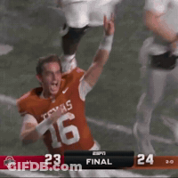 Football Player In Texas 16 Jersey Celebrating Touchdown GIF