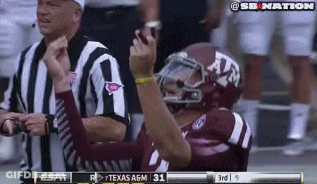 Football Player In Texas A&M Helmet Celebrating Touchdown GIF