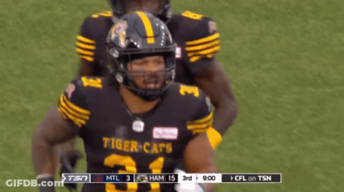 Football Player In Tiger Cats Jersey GIF