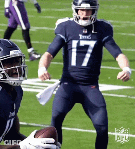 Football Player In Titans Jersey Holding Football GIF