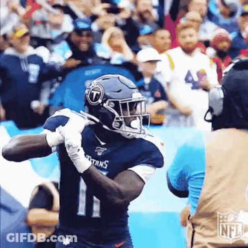 Football Player In Titans Jersey Running With Ball GIF