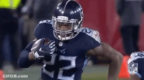 Football Player In Titans Uniform Running With Ball GIF