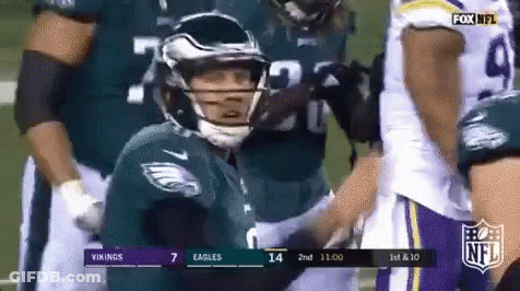 Football Player In Vikings Jersey On Field GIF
