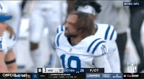Football Player In White And Blue Jersey Number 10 GIF
