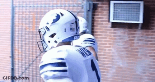 Football Player In White Helmet And Jersey Number 1 GIF