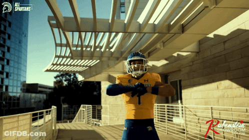Football Player In White Helmet San Jose GIF