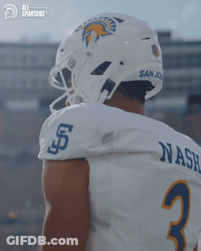 Football Player In White Helmet San Jose GIF