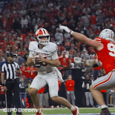 Football Player In White Hoosier Jersey GIF