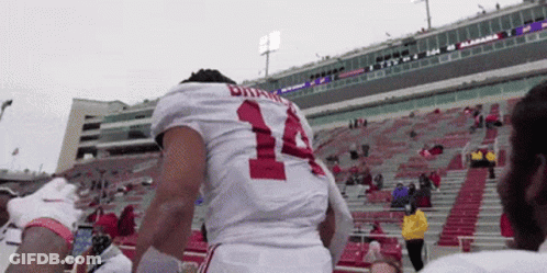Football Player In White Jersey Number 14 GIF