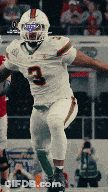 Football Player In White Jersey Number 3 GIF