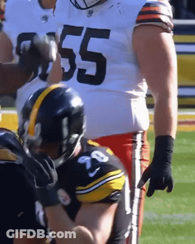 Football Player In White Jersey Number 55 GIF