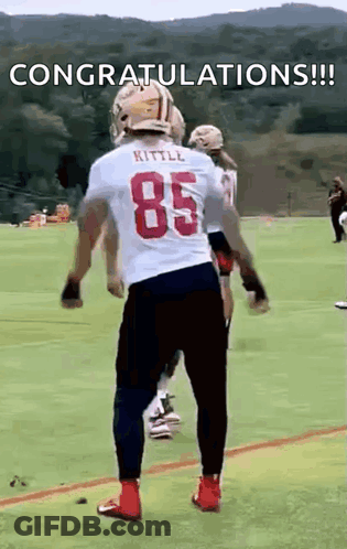 Football Player In White Jersey Number 85 GIF