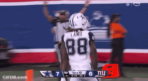 Football Player In White Jersey Number 88 GIF
