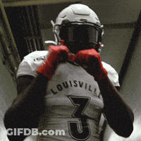 Football Player In White Louisville Jersey GIF