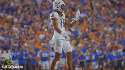 Football Player In White Uniform Number 11 GIF