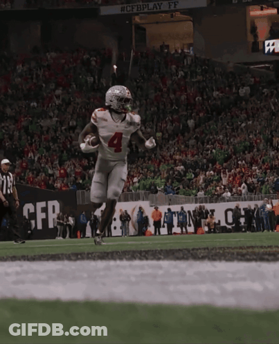 Football Player In White Uniform Number 4 GIF