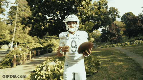 Football Player In White Uniform Number 9 GIF